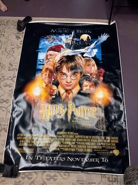 Harry Potter and the Sorcerer's Stone Movie Poster/Banner 2001 Rare 48X70